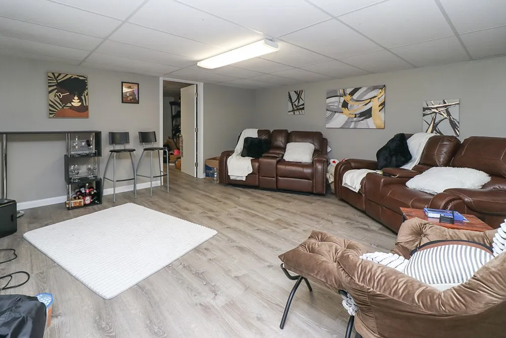 Finished basement living area