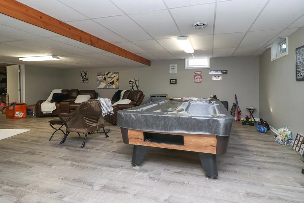 Finished basement game room