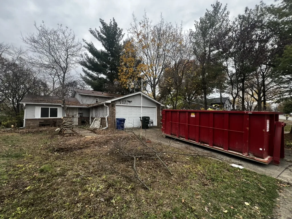 One of the eight thirty-yard dumpsters filled during the clear-out