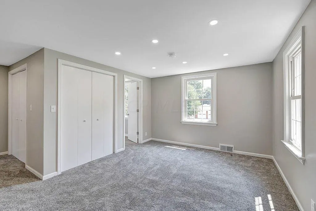 Master bedroom with double closets